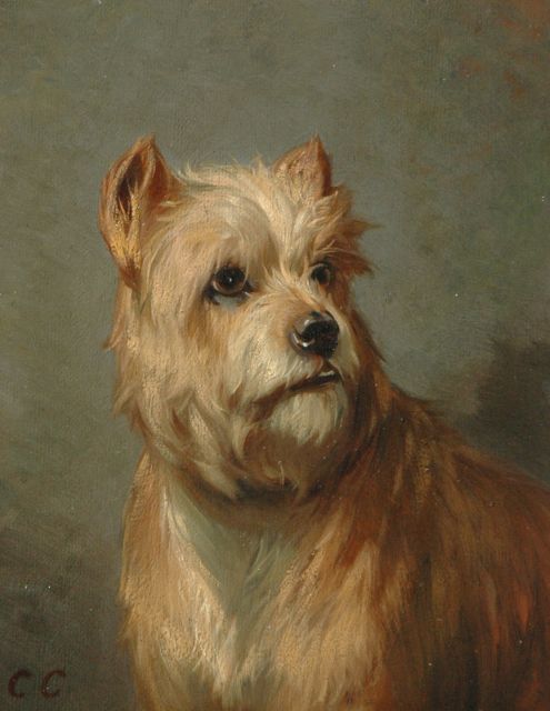 Cunaeus C.  | Portrait of a dog, oil on panel 19.0 x 14.7 cm, signed l.l. with initials