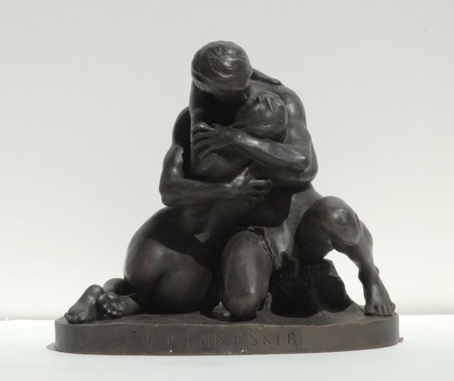 Sinding S.A.  | Two people, bronze 25.8 x 28.5 cm, signed on the base and dated 1889