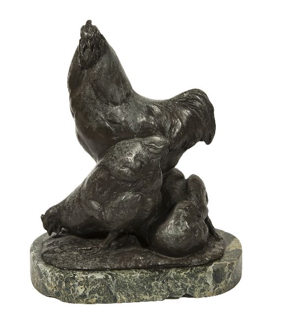 Josef Franz Pallenberg | Rooster and two hens, bronze, 27.6 x 22.0 cm, signed on the base