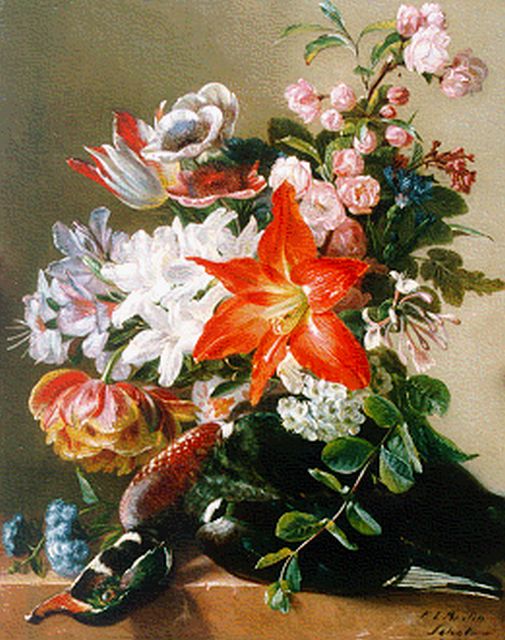 Schot F.L.  | A flower still life, oil on panel 43.5 x 34.8 cm, signed l.r.