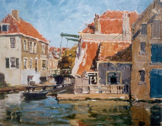 Dort W. van | A view of a Dutch town, oil on canvas 45.4 x 55.2 cm, signed l.r.