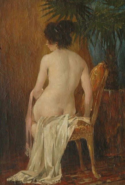 Smith H.  | Striking a pose, oil on canvas 43.7 x 30.0 cm, signed l.l.