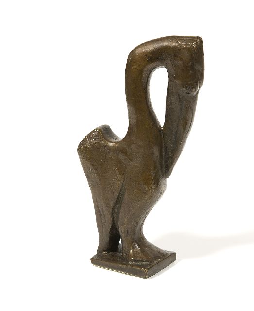 Rudolf Christian Baisch | Little Pelican I, bronze with a brown patina, 16.6 x 8.5 cm, signed with initials on the base