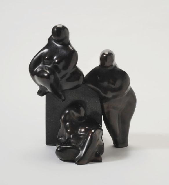 Germann M.  | Three women, bronze 21.7 x 18.8 cm, signed at the back of the standing figure and dated '87 on the reverse
