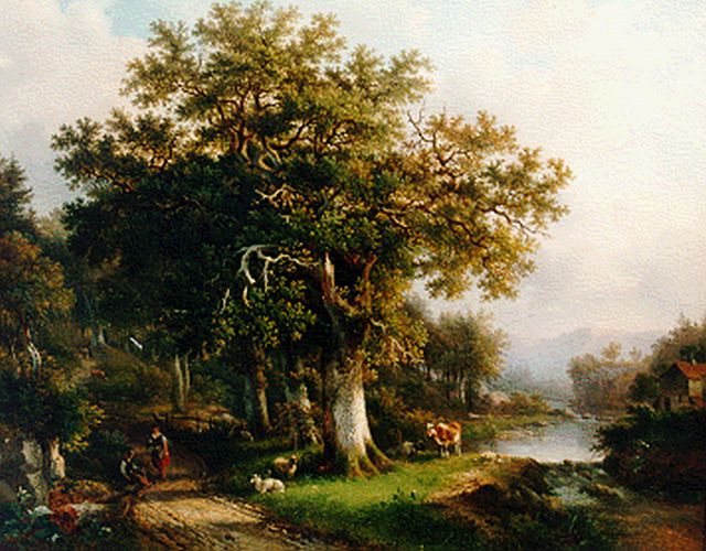 Christ P.C.  | A romantic forest landscape, oil on canvas 79.3 x 83.5 cm, signed l.r. and dated 1854