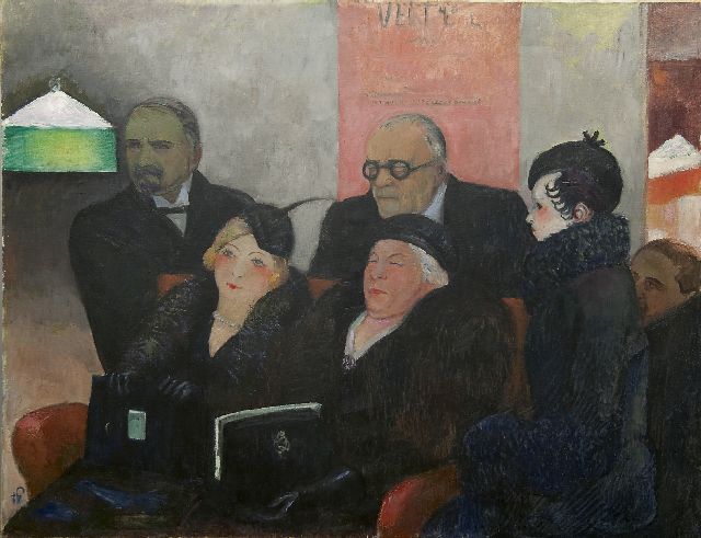 Hermann-Paul R.G.  | At the notary, oil on canvas 100.2 x 129.4 cm, signed l.l. with monogram and executed ca. 1920