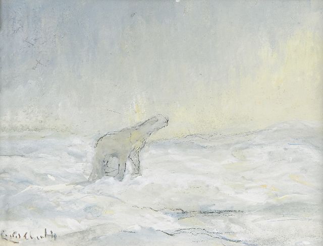 Louis Apol | A polar bear on the North Pole, gouache on paper, 10.9 x 14.3 cm, signed l.l. and executed in 1935-1936