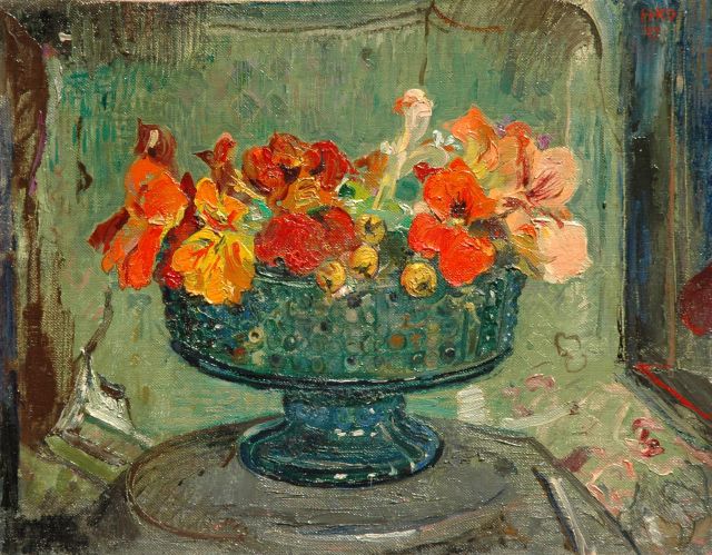 Kamerlingh Onnes H.H.  | A flower still life, oil on canvas 27.3 x 34.6 cm, signed u.r. with initials and dated '47