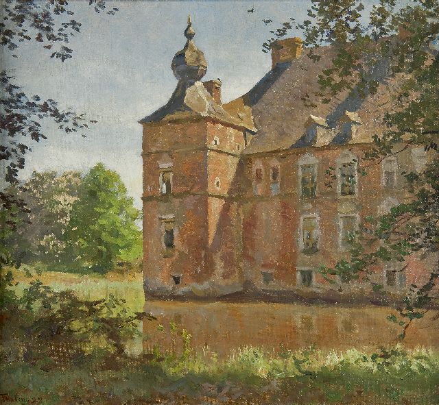 Willem Bastiaan Tholen | The Cannenburgh castle in summer, oil on canvas laid down on panel, 37.3 x 41.4 cm, signed l.l. and dated '22
