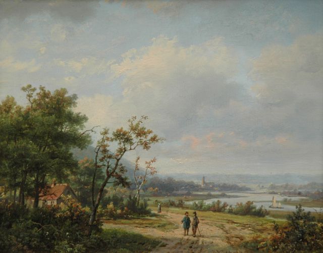 Marinus Adrianus Koekkoek I & Hermanus Koekkoek sr. | A view of Cleve on the Rhine, oil on panel, 17.3 x 21.8 cm, signed l.r.