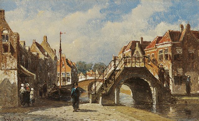 Petrus Gerardus Vertin | A summer day in Monnickendam, oil on panel, 9.8 x 15.8 cm, signed l.l.