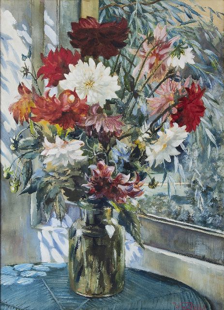 Willem Elisa Roelofs jr. | Dahlia, watercolour on paper, 78.4 x 56.8 cm, signed l.r.