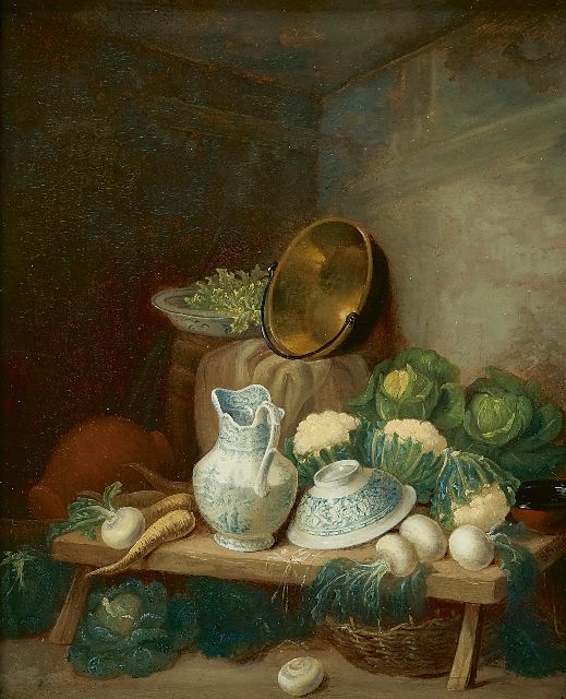 Smith S.  | A kitchen still life, oil on painter's board 21.7 x 17.9 cm, signed l.r. on the edge of table