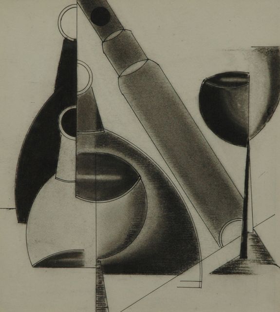 Rinsema T.  | Composition (no. 118), pen, ink and chalk on paper 26.5 x 23.3 cm, executed ca. 1920