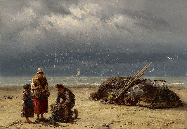 Jan H.B. Koekkoek | The start of the day, oil on panel, 18.4 x 26.4 cm, signed l.r.