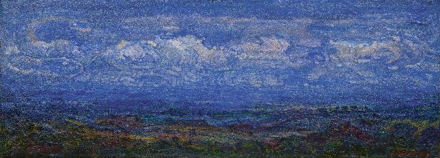 Herman Gouwe | Landscape under blue sky (Limburg), oil on canvas, 47.2 x 127.3 cm, signed l.r. and dated 1919