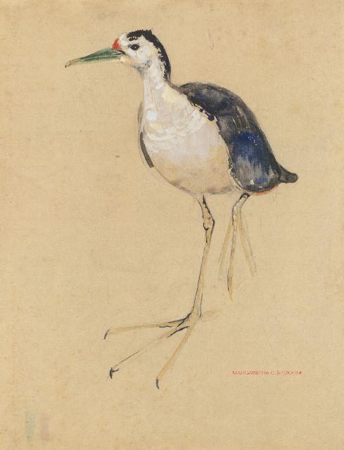 Bruigom M.C.  | A wader, watercolour and stamping ink on paper 31.3 x 24.6 cm, signed l.r. with the artists stamp