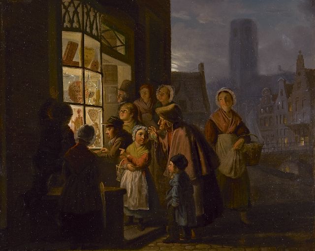 Grootvelt J.H. van | Admiring candy for the feast of St Nicholas, oil on panel 40.1 x 48.0 cm, signed l.c. and dated 1841