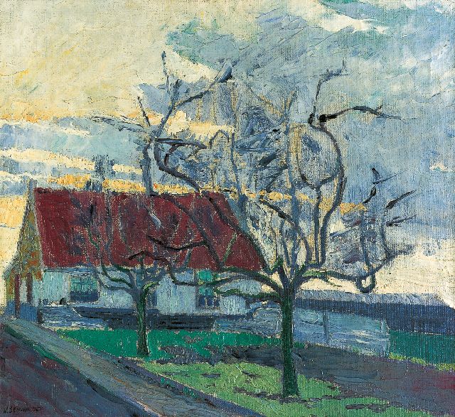 Schuhmacher W.G.C.  | A farmstead, oil on canvas 39.3 x 43.0 cm, signed l.l. and painted circa 1914