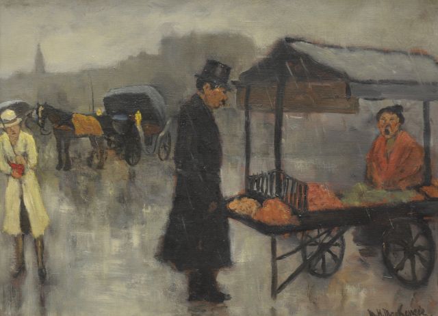 Mackenzie M.H.  | The market stall, oil on canvas 33.0 x 44.0 cm, signed l.r.