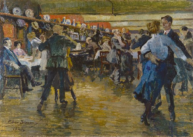 Bloos R.W.  | Dancing fun, oil on canvas 79.8 x 113.5 cm, signed l.l. and dated 1924