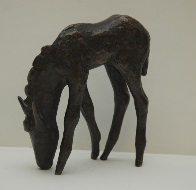 Baisch E.  | Donkey foal, patinated bronze 14.0 x 10.0 cm, signed with initials on nose