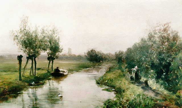Johannes Josephus Destrée | A polder landscape, oil on panel, 28.8 x 43.8 cm, signed l.r. and dated 1878