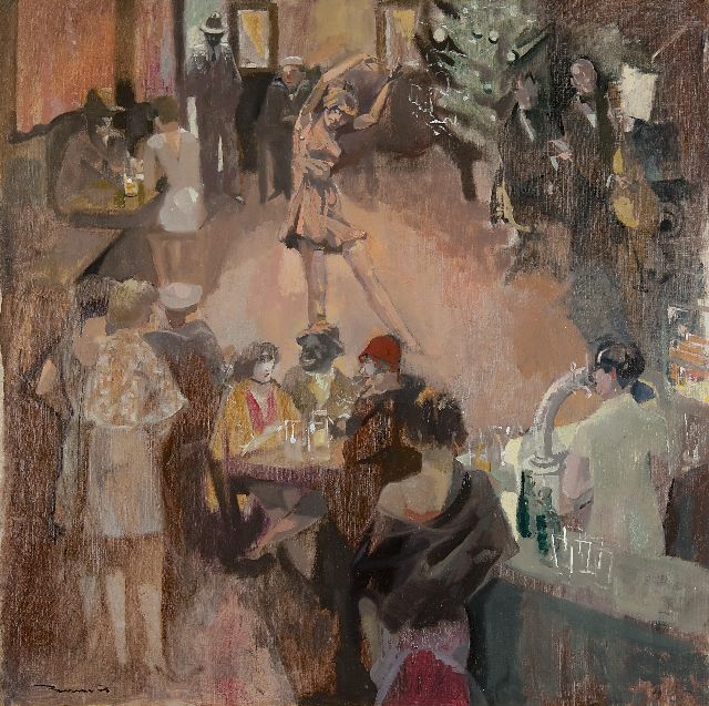 Bervoets L.  | Café dansant, oil on canvas 80.4 x 80.2 cm, signed l.l.