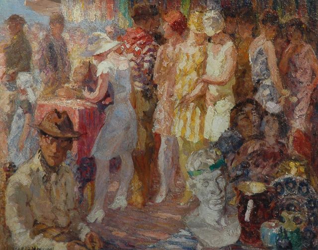 Willem Vaarzon Morel | The antique market, oil on canvas, 54.4 x 66.2 cm, signed l.l.