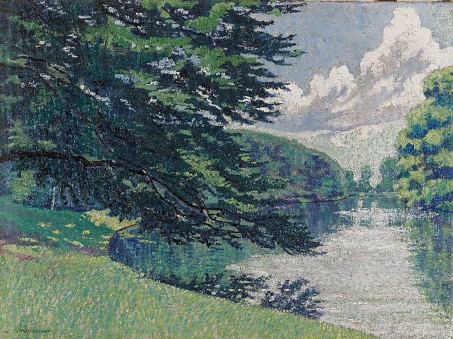 Wim Schuhmacher | A park, oil on canvas, 48.8 x 64.9 cm, signed l.l. and painted circa 1915