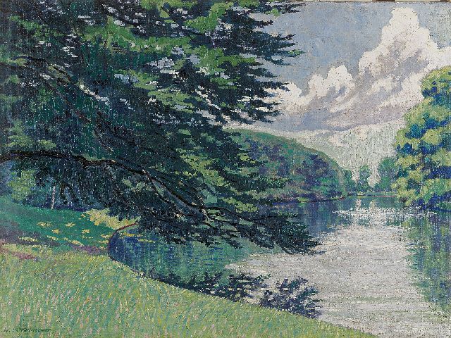 Schuhmacher W.G.C.  | A park, oil on canvas 48.8 x 64.9 cm, signed l.l. and painted circa 1915