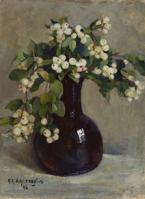 Elise Arntzenius | Snowberry, oil on panel, 40.8 x 30.0 cm, signed l.l. and dated '46