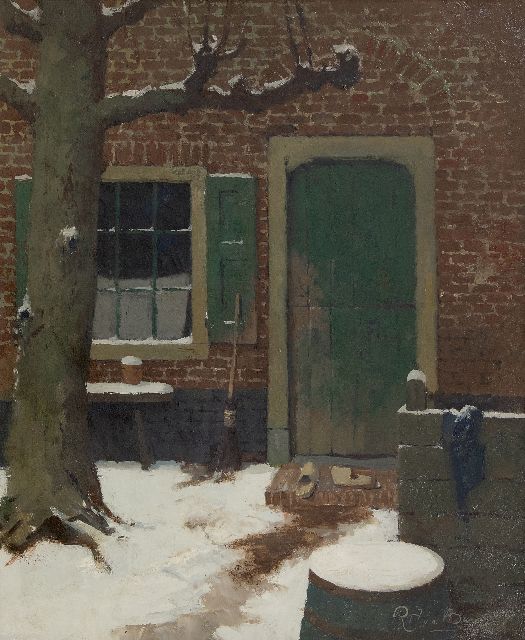 Ligtelijn E.J.  | Backyard, oil on canvas 60.4 x 50.4 cm, signed l.r.