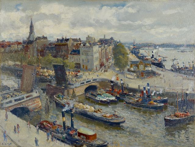 Evert Moll | A view of de Boompjes, Rotterdam, oil on canvas, 61.0 x 80.7 cm, signed l.l.