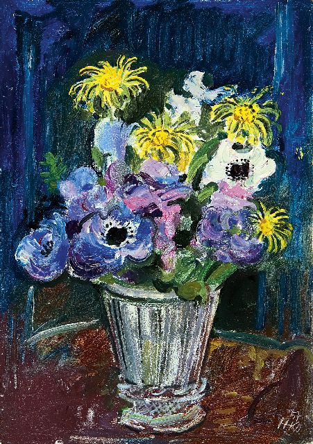 Kamerlingh Onnes H.H.  | A summer bouquet, oil on board 24.0 x 17.0 cm, signed l.r. with monogram and dated '57