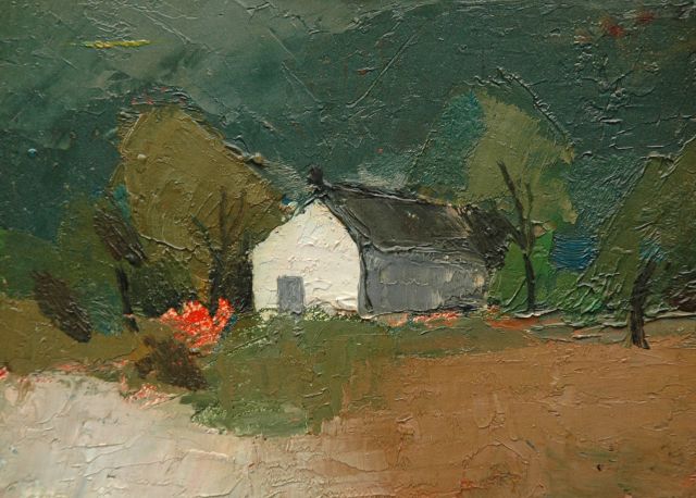 Hermans A.G.T.  | Farm house, oil on board 13.0 x 17.9 cm, signed l.r. (indistinct)