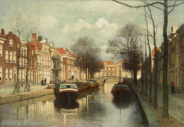 Klinkenberg J.C.K.  | A Dutch canal, oil on panel 17.9 x 25.1 cm, signed l.r.