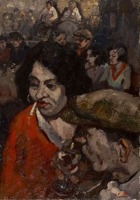 Cor Noltee | Dance hall, oil on canvas, 49.9 x 35.0 cm, signed l.r.