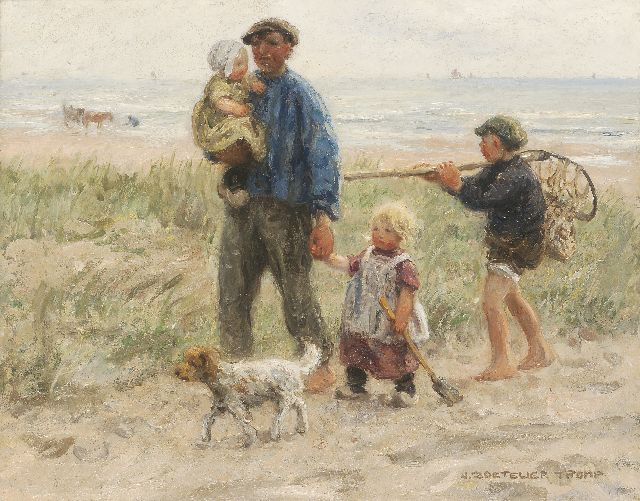 Jan Zoetelief Tromp | Homeward bound with the catch, oil on canvas, 40.5 x 50.7 cm, gesigneerd r.o.