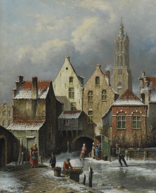 Oene Romkes de Jongh | Winter in Amersfoort, oil on canvas, 54.1 x 44.0 cm, signed l.l.