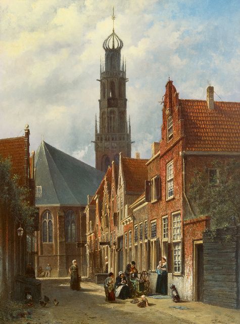 Vertin P.G.  | A view of Haarlem with the Bakenesser church, oil on panel 85.3 x 64.9 cm, signed l.r. (both) and painted 1877-1878