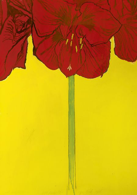 Erik Andriesse | Amaryllis, gouache on paper, 115.0 x 81.0 cm, signed l.c. and dated 1986