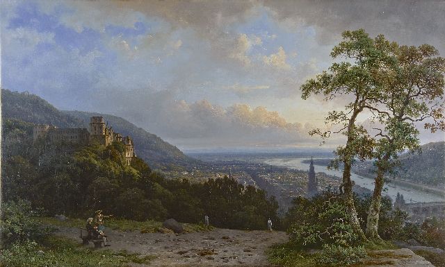 Roth G.A.  | View at Heidelberg with the 'Slot Heidelberg', oil on canvas 61.6 x 102.0 cm, signed l.r.