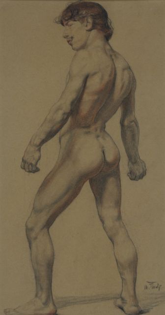 Thedy M.E.G.  | An academy study, charcoal and chalk on paper 32.8 x 17.5 cm, signed l.r.