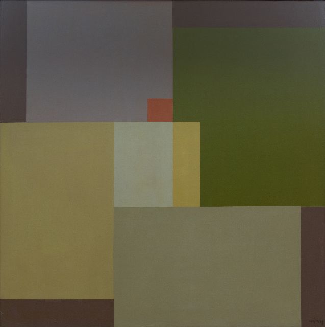 Wiggers K.H.  | Composition II, oil on panel 79.0 x 79.0 cm, signed l.r. and dated on the reverse '88