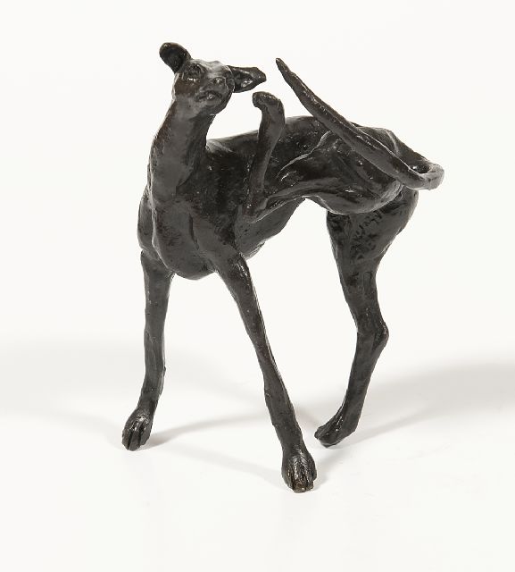 Harriet Glen | Greyhound, bronze, 10.3 x 8.0 cm, signed on right hind leg