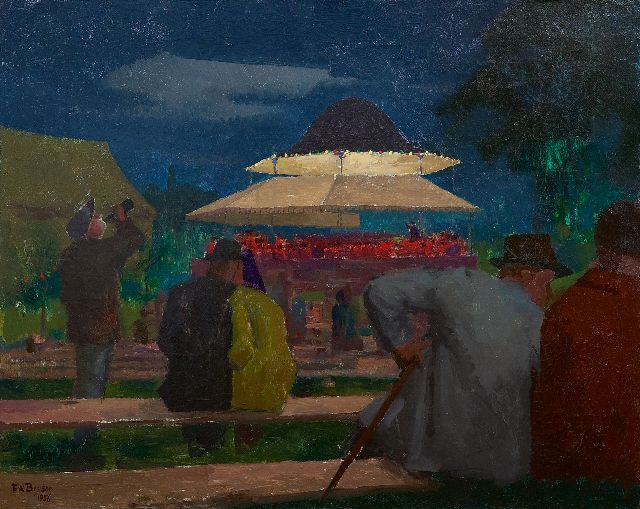 Bryson | Outdoor concert at night, oil on canvas, 40.5 x 50.8 cm, signed l.l. and dated 1956