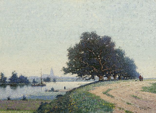 Rackwitsz F.  | A view of the IJssel near Rheden, oil on canvas 27.2 x 37.5 cm, signed l.r. and dated 1915