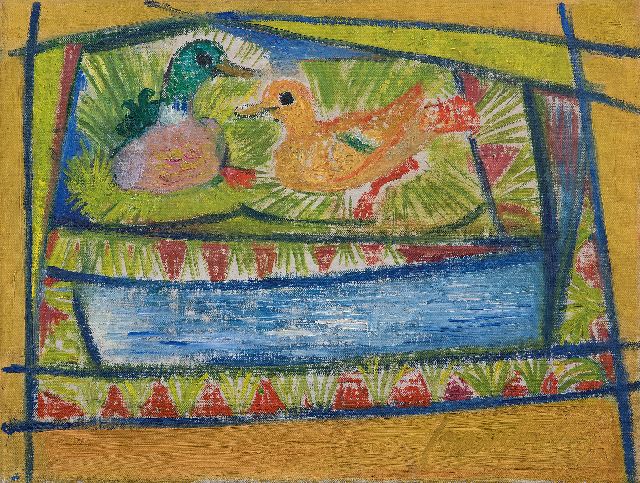 Frankot R.  | Ducklings, oil on canvas 30.2 x 40.2 cm, signed l.r.