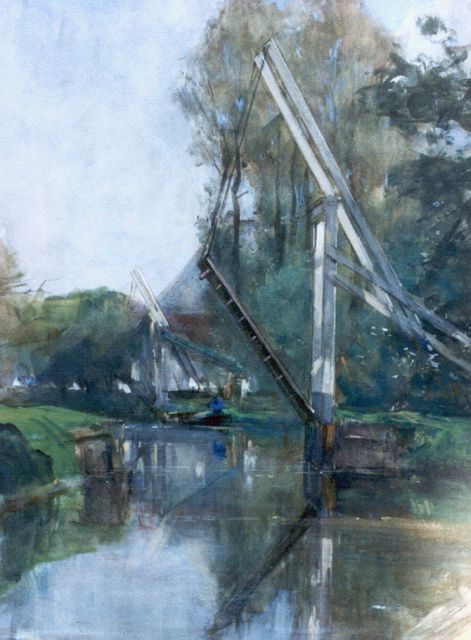 Floris Arntzenius | Canal with draw-bridge, watercolour on paper, 44.5 x 33.5 cm, signed signed l.r.